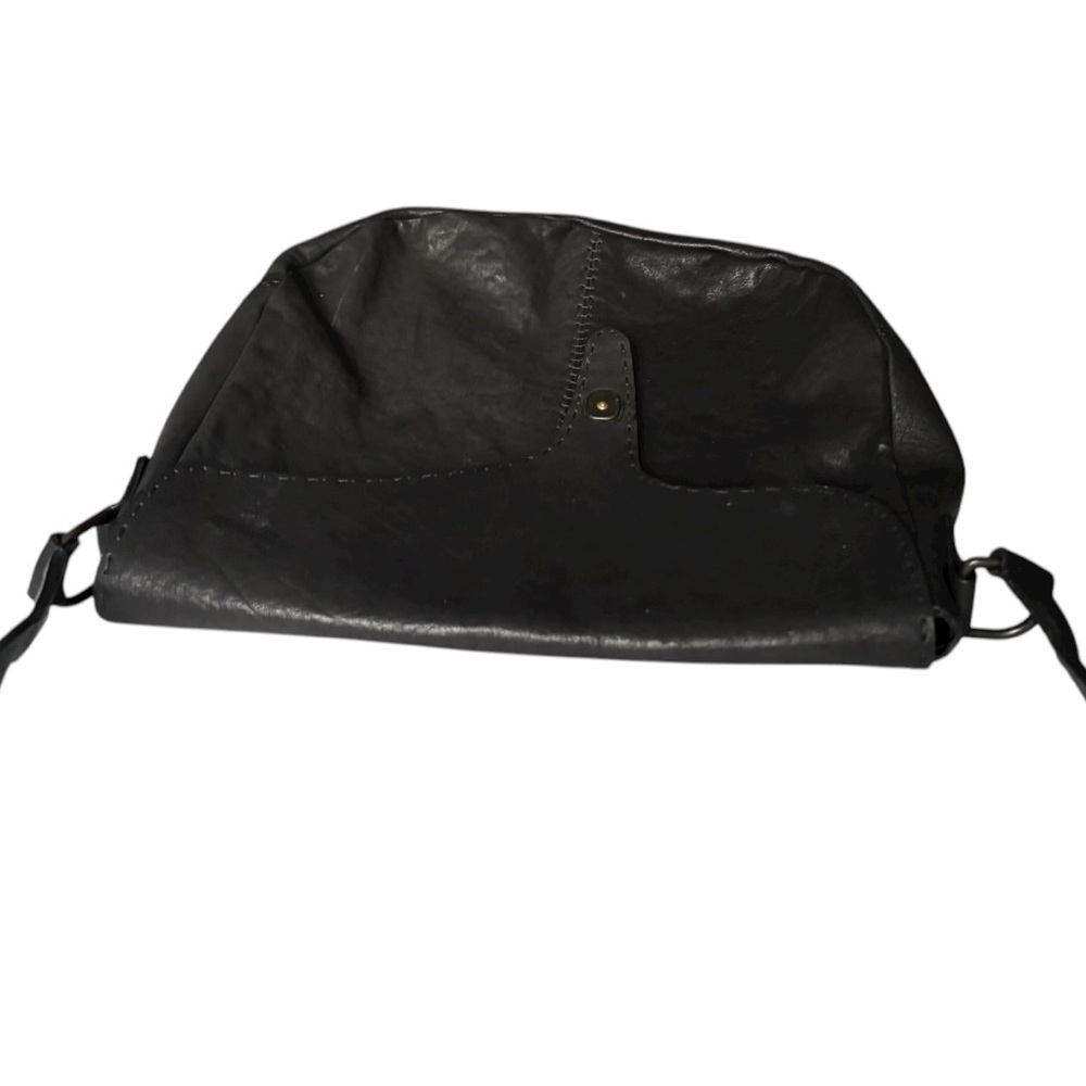 Johnny Farah crossbody medium size adjustable shoulder strap black leather bag - Picture 8 of 16